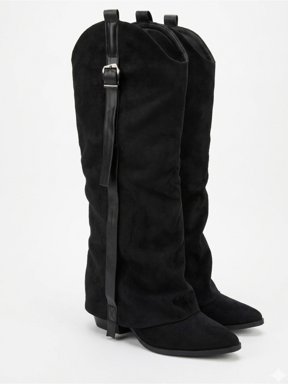 black high-shaft boots